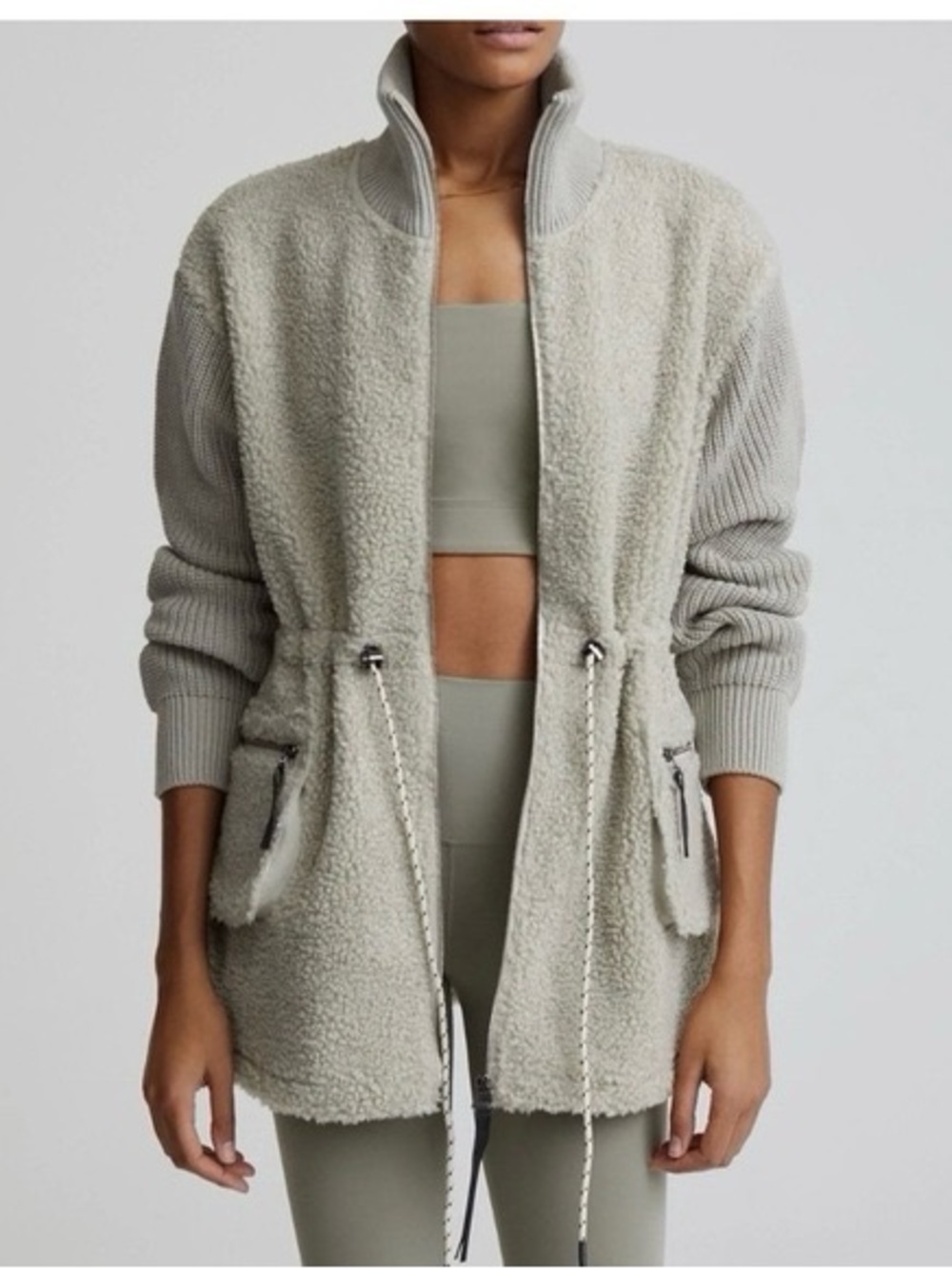 Varley Westwood fleece jacket in sage grey